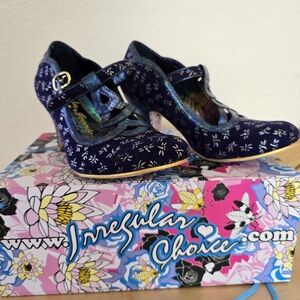 Irregular Choice Navy and Silver Heels. Worn Once Inside